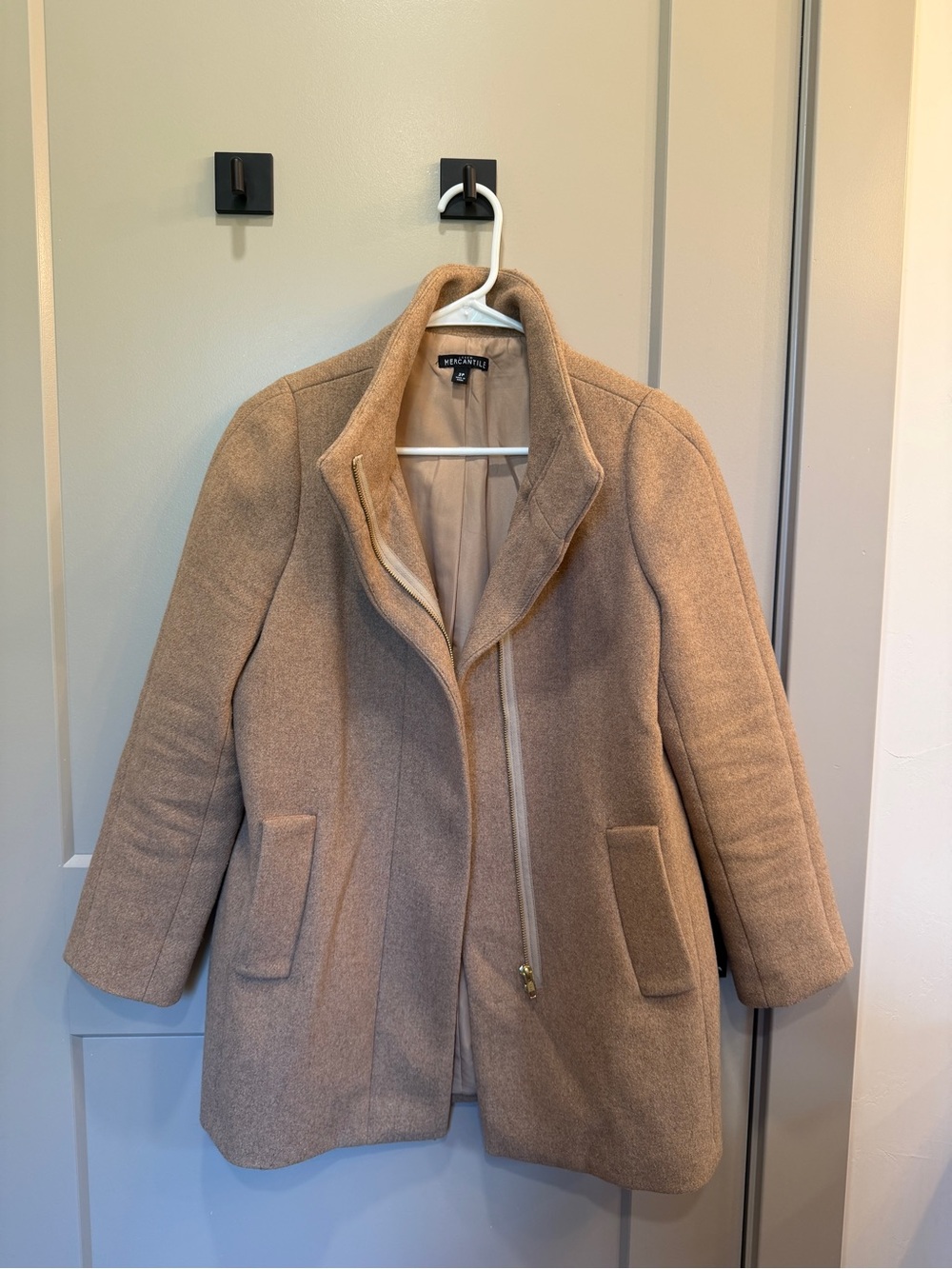 J. Crew Mercantile Women's Camel Wool-Blend Coat